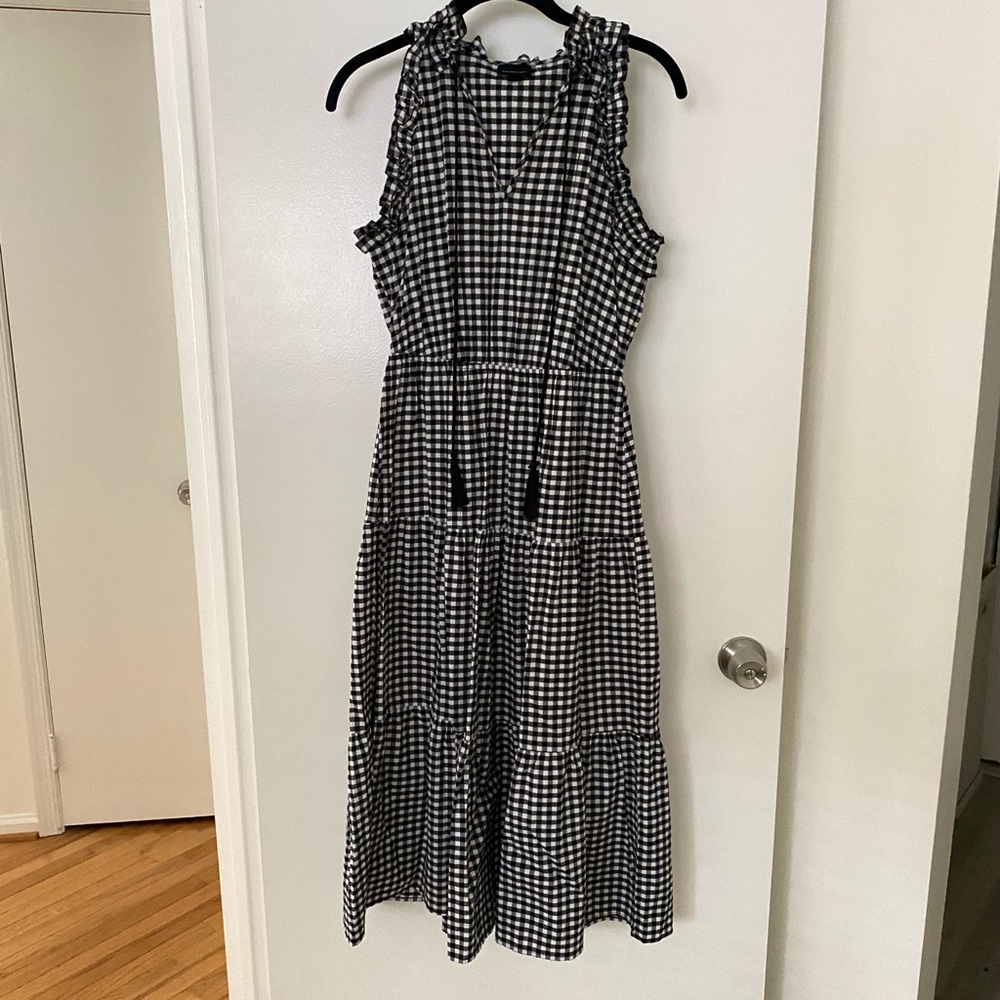 WHO WHAT WEAR Gingham Midi Dress XS